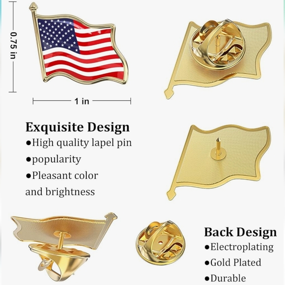 American Flag Lapel Pins, Unisex - Picture 7 of 7